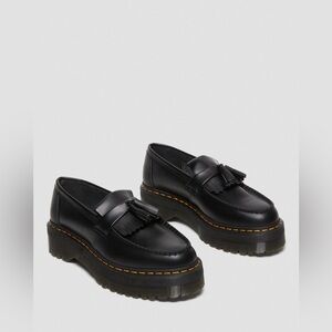 Dr. Martens Adrian Bex Tassel‎ Loafers Women Size 10 Chunky Sole Black Leath